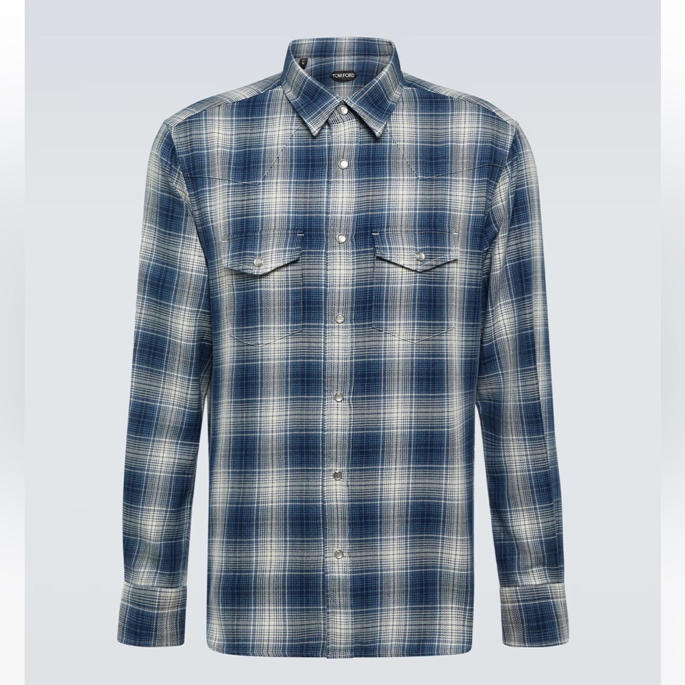 Tom Ford check cotton western shirt